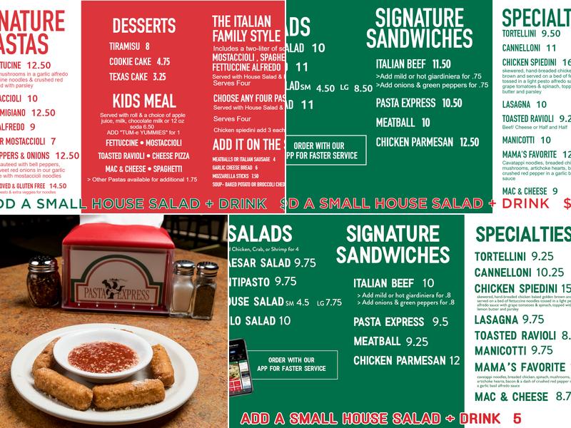Pasta Express Menu