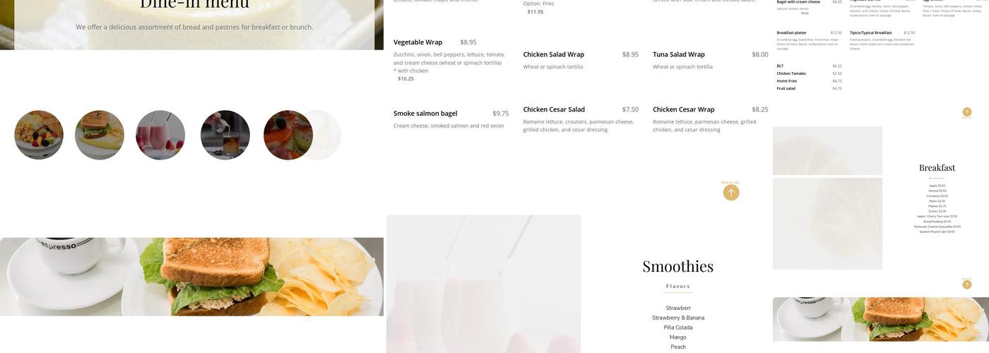 Passion Bakery Cafe Menu