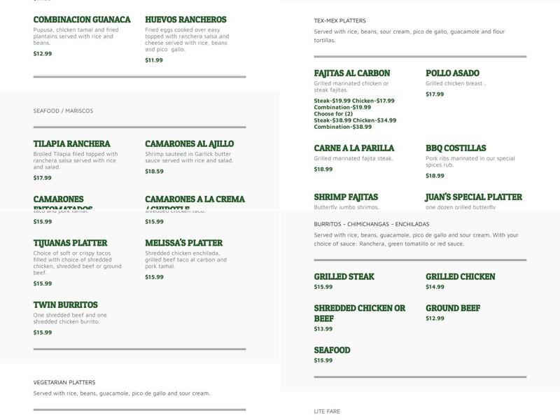 Ay! Jalisco Restaurant Menu