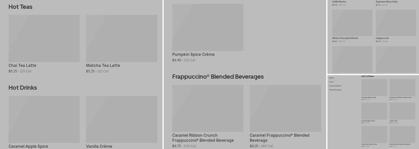 Starbucks Coffee Company Menu