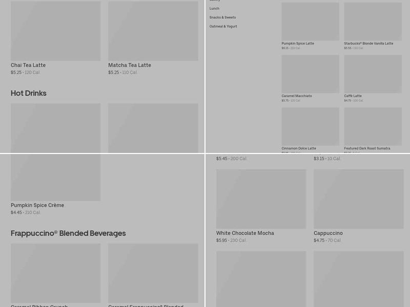 Starbucks Menu
