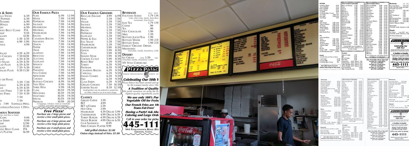 Pizza Palace Menu