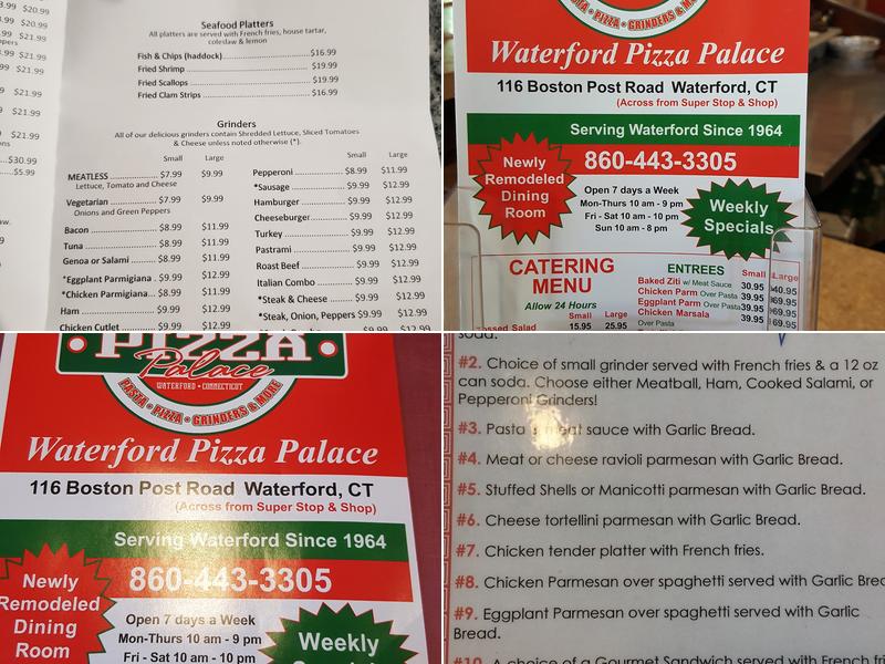 Waterford Pizza Palace Menu
