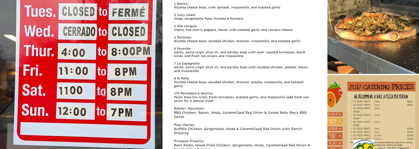 The Rolling Tomato Menu