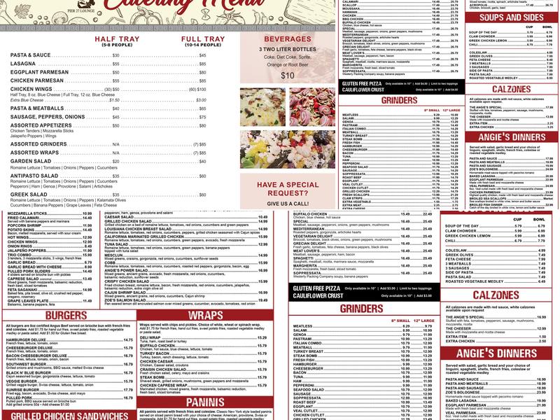 Angie's Pizza & Pier 27 Lounge Menu