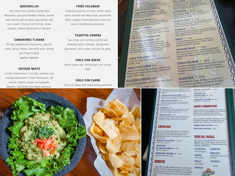 Guapo's Restaurant Menu