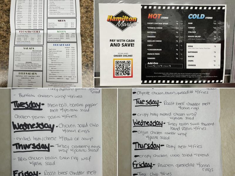 Hamilton Street Market Menu