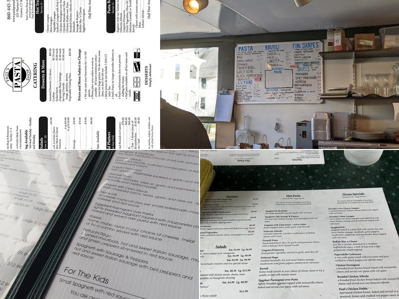 Paul's Pasta Shop Menu