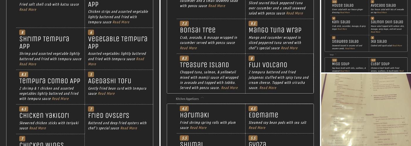 Koto Japanese Steak House and Sushi Bar Menu