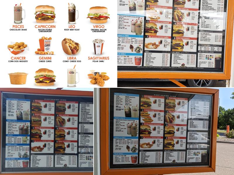 A & W All-American Food Menu