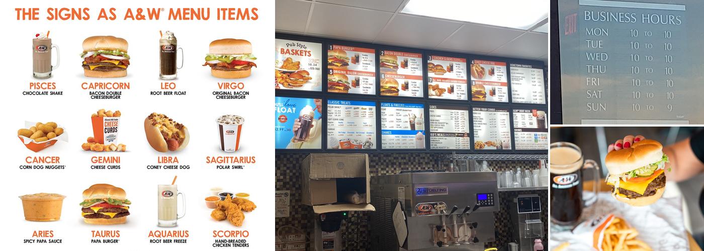 A&W Restaurant Menu