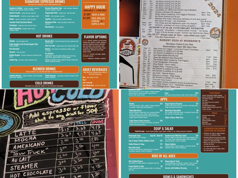 Wussow's Concert Cafe Menu