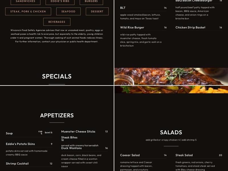 Eddie's Menu