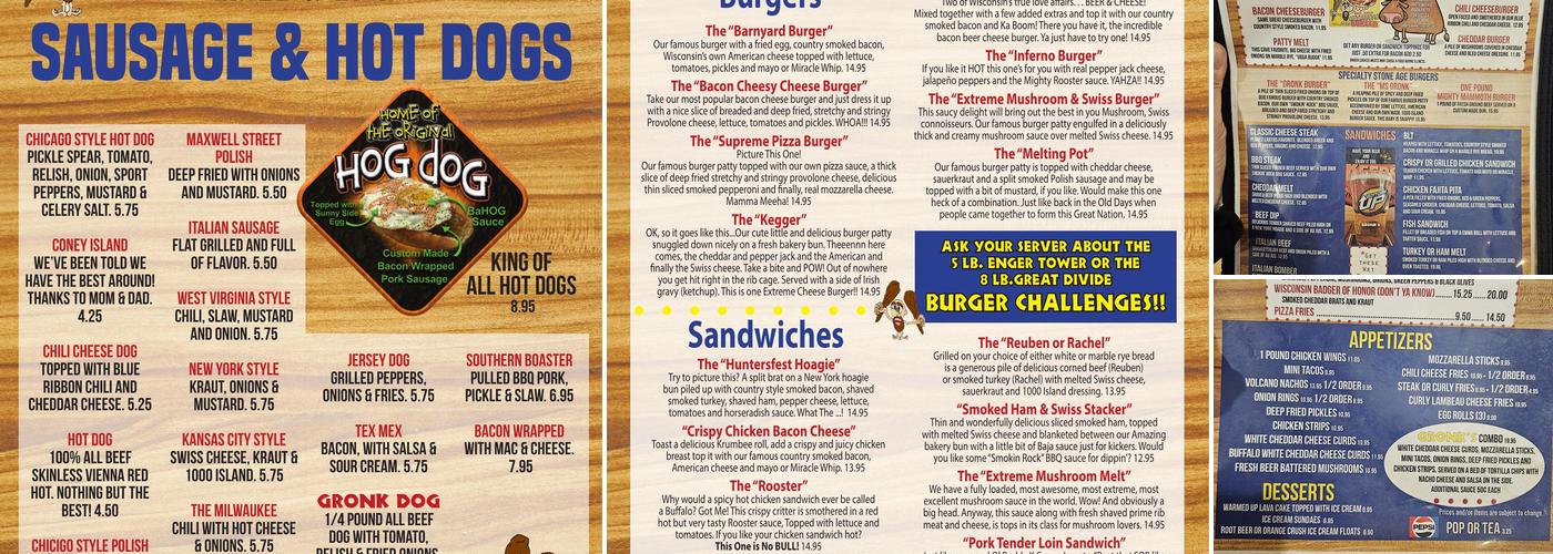 Gronks Grill & Bar Menu