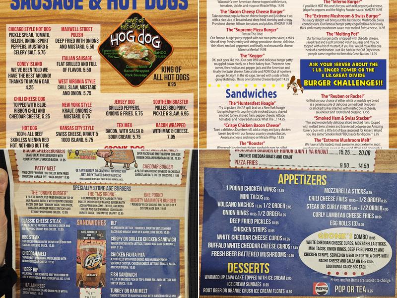 Gronks Grill & Bar Menu