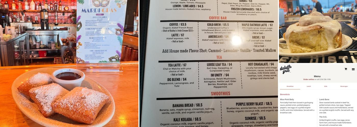 Duluth Grill Menu