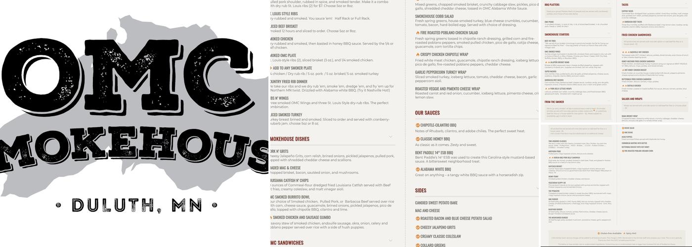OMC Smokehouse Menu