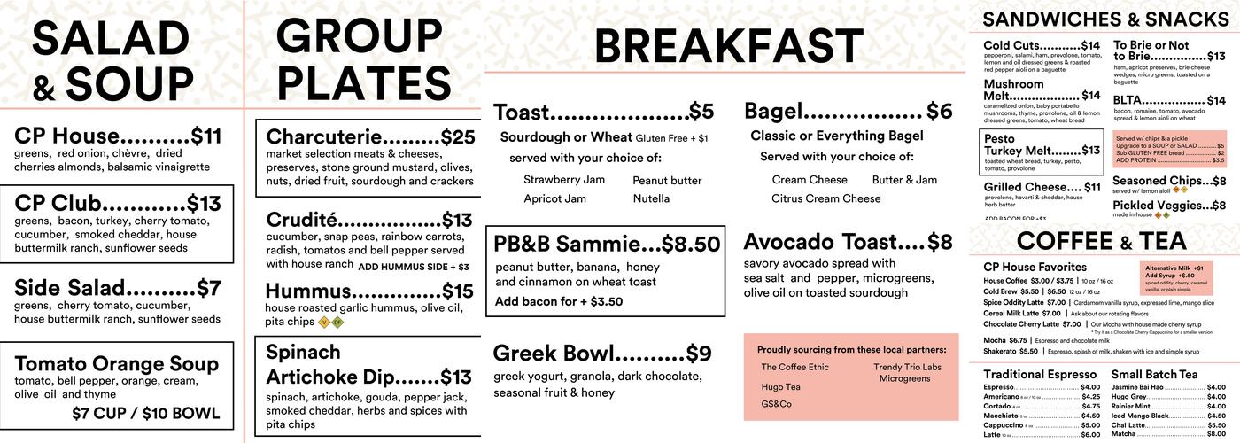 Cherry Picker Package X Fare Menu