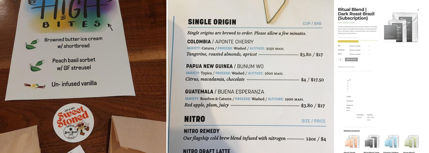 The Coffee Ethic Menu