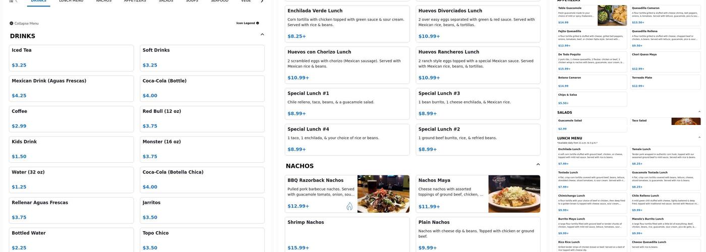 RIVIERA MAYA MEXICAN RESTAURANT & BAR Menu