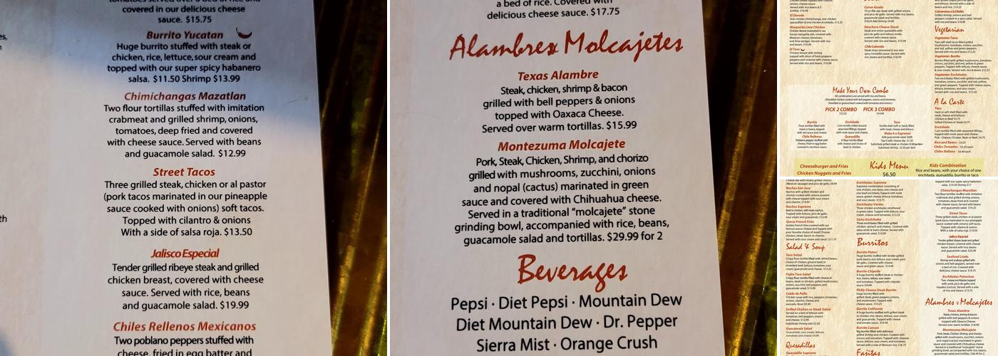 Mexico Lindo Restaurant Menu