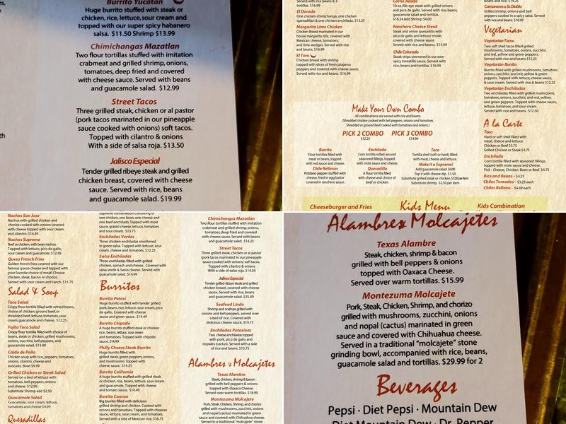 Mexico Lindo Restaurant Menu