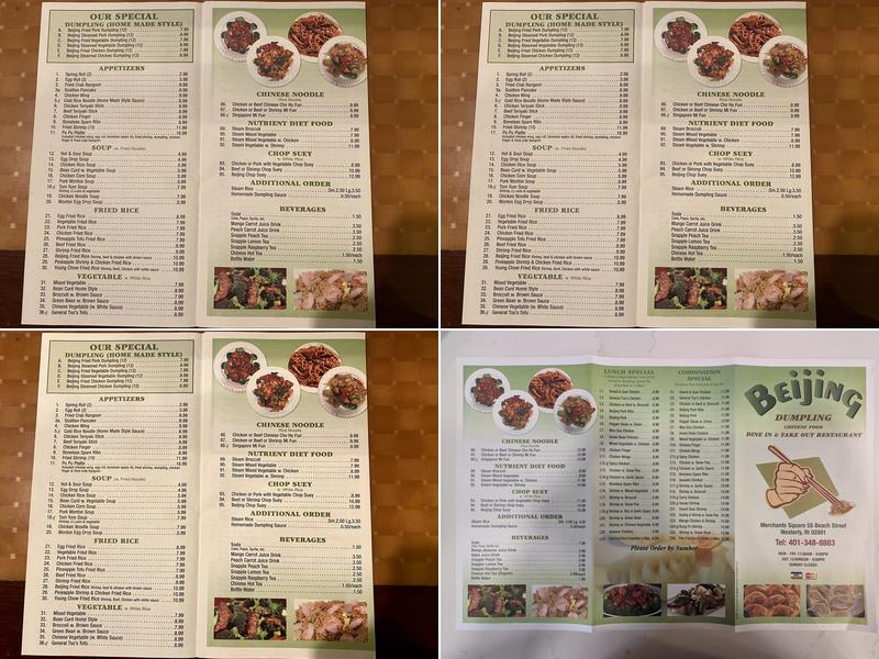 Beijing Dumpling Menu