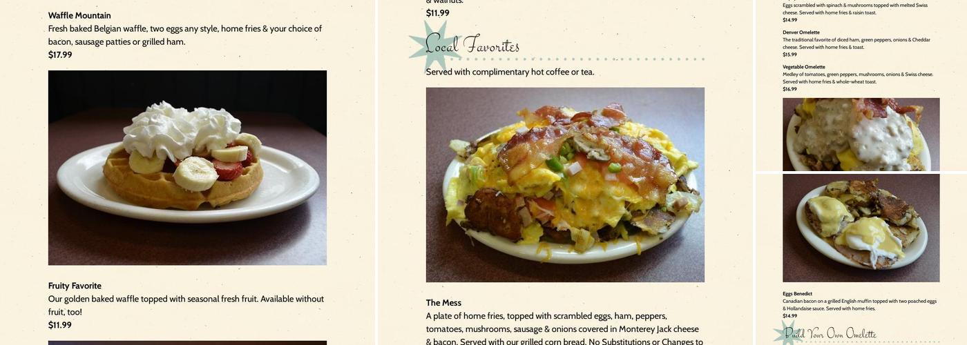 The Shack Menu