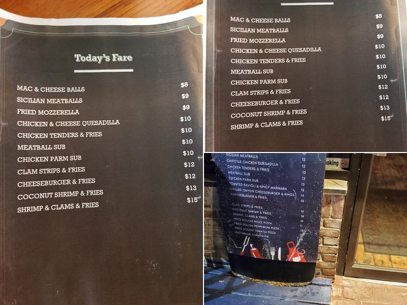 Dockside Resort Bar Menu