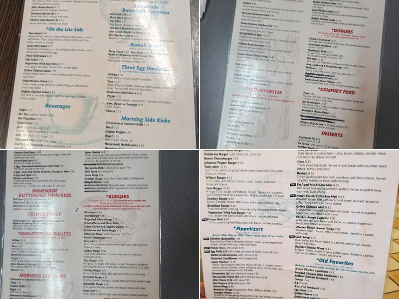 Wilbert Cafe & El Toro Lounge Menu