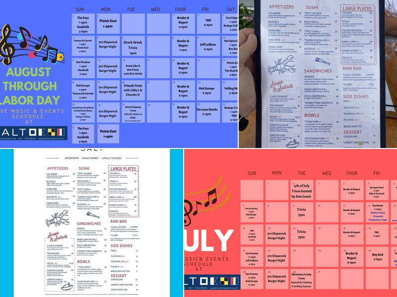 SALT Waterfront Bar & Grill Menu