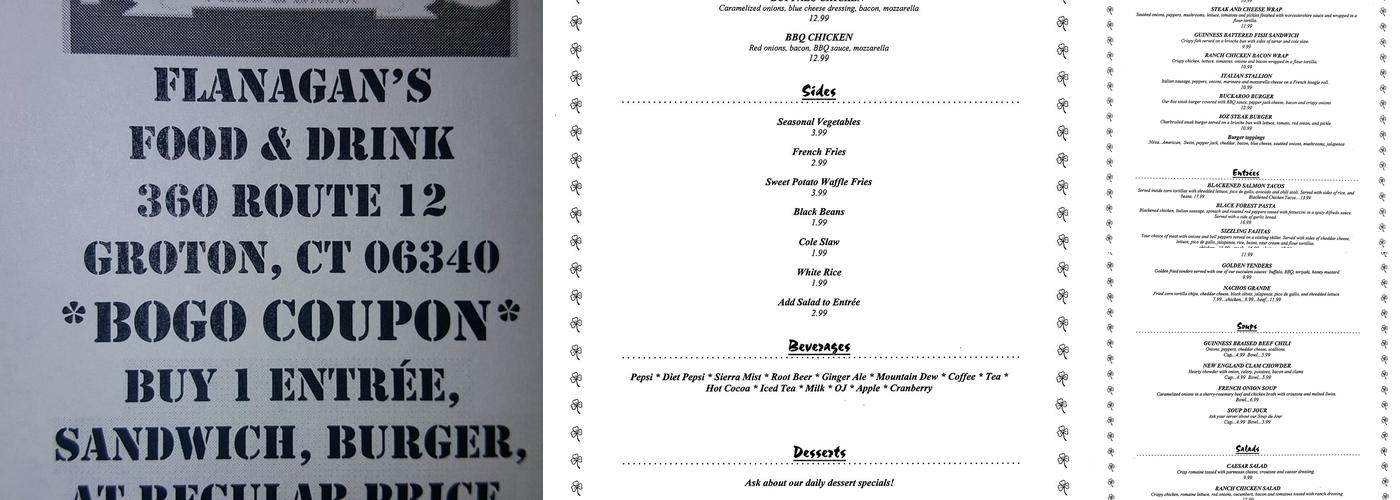Flanagan's Menu