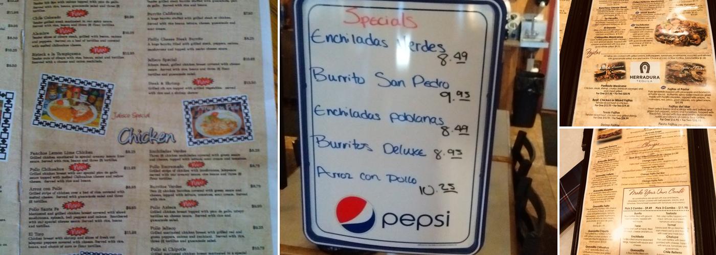 Pedro's Grill & Cantina Menu