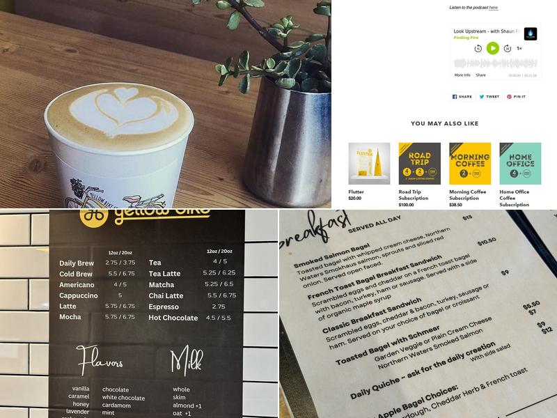 Yellow Bike Coffee Menu