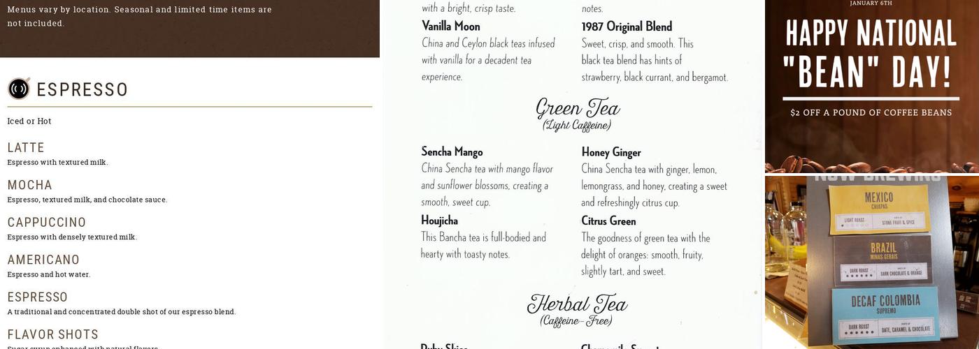 Dunn Brothers Coffee Menu