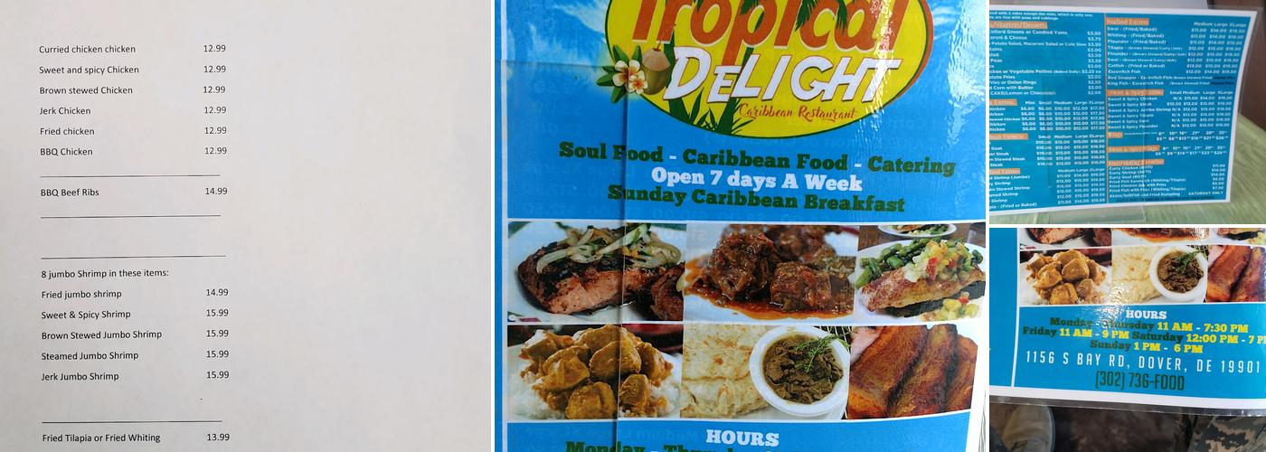 Tropical Delight Cafe Menu