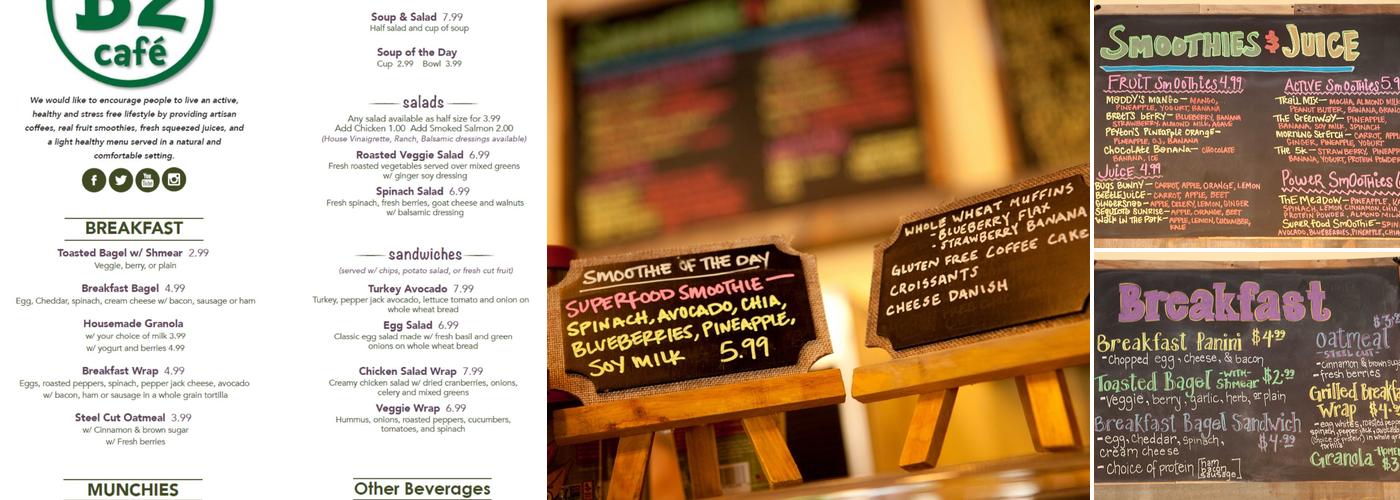 B2 Cafe Menu