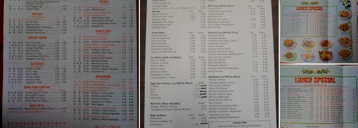 China Inn Menu