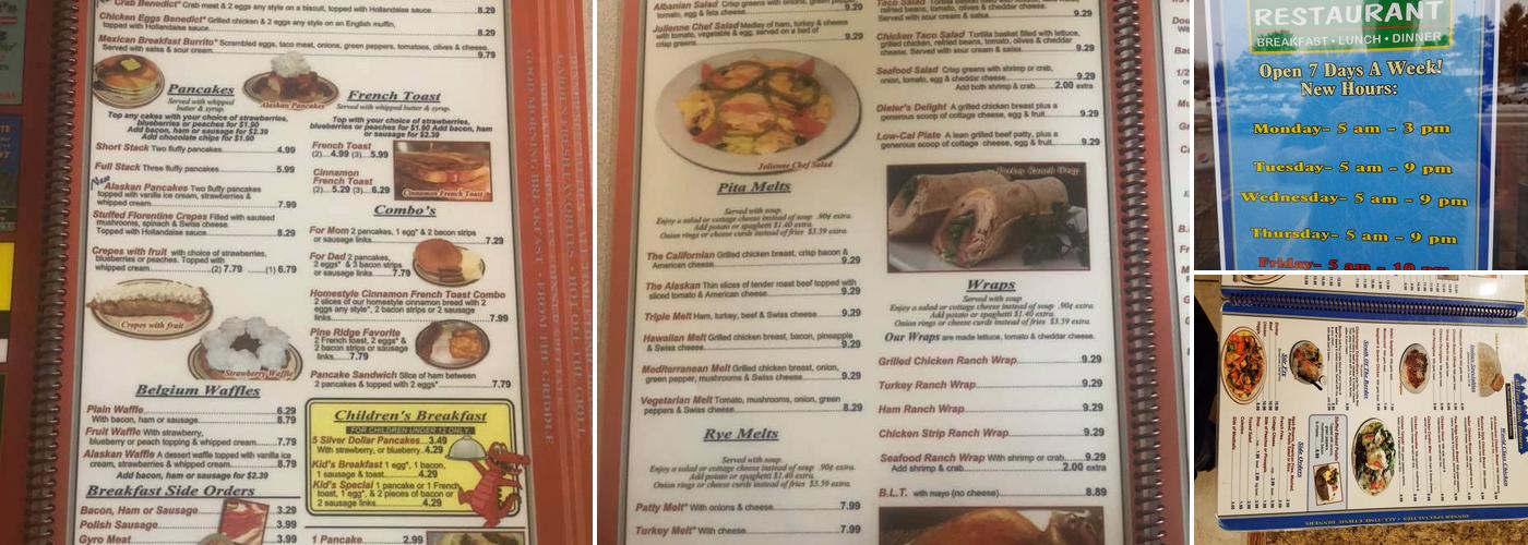 Pine Ridge Family Restaurant Menu