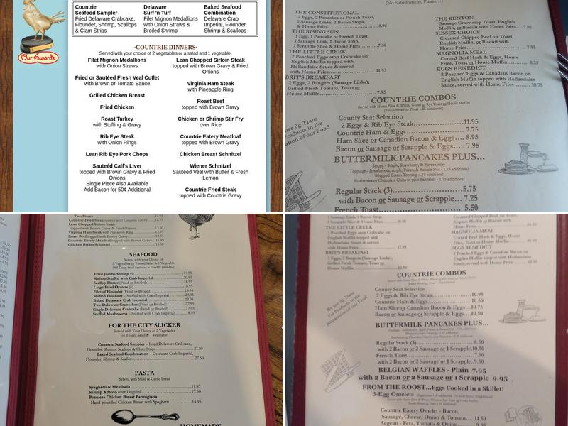 The Countrie Eatery Menu