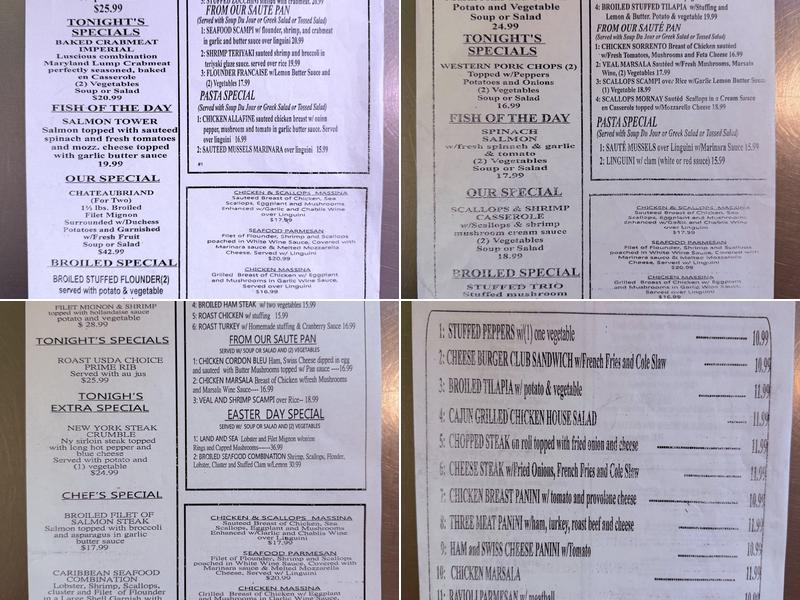 Golden Pigeon Diner Restaurant Menu