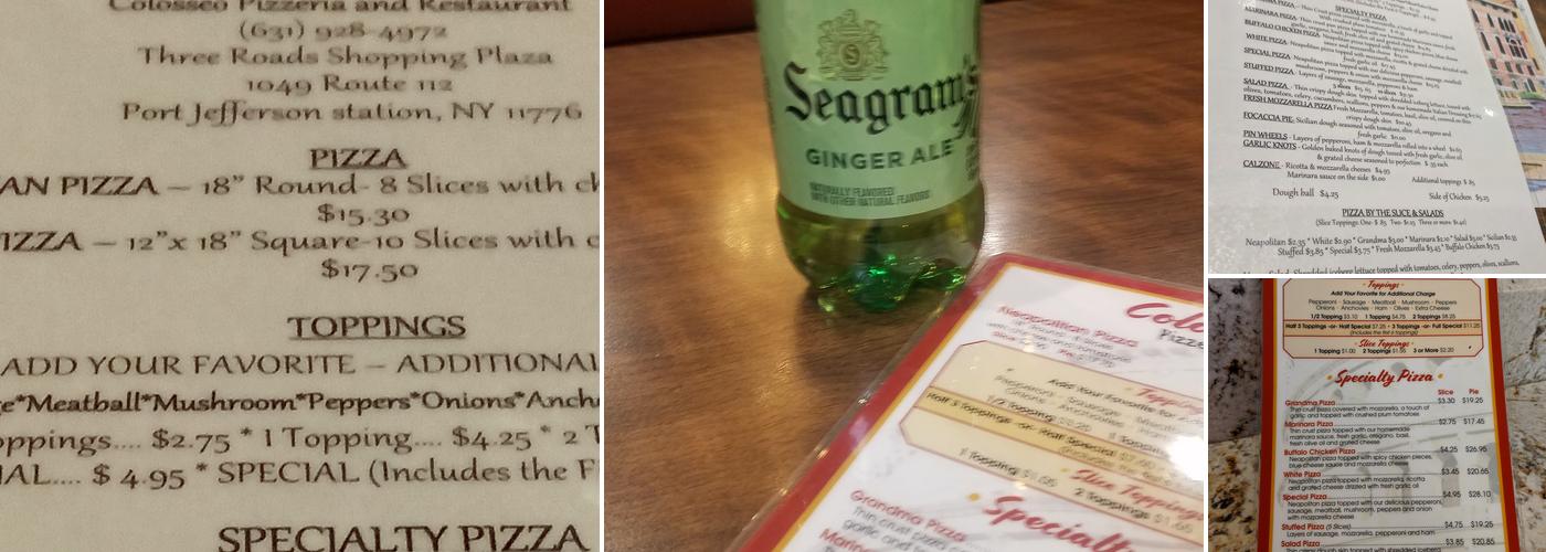 Colosseo Pizza Menu
