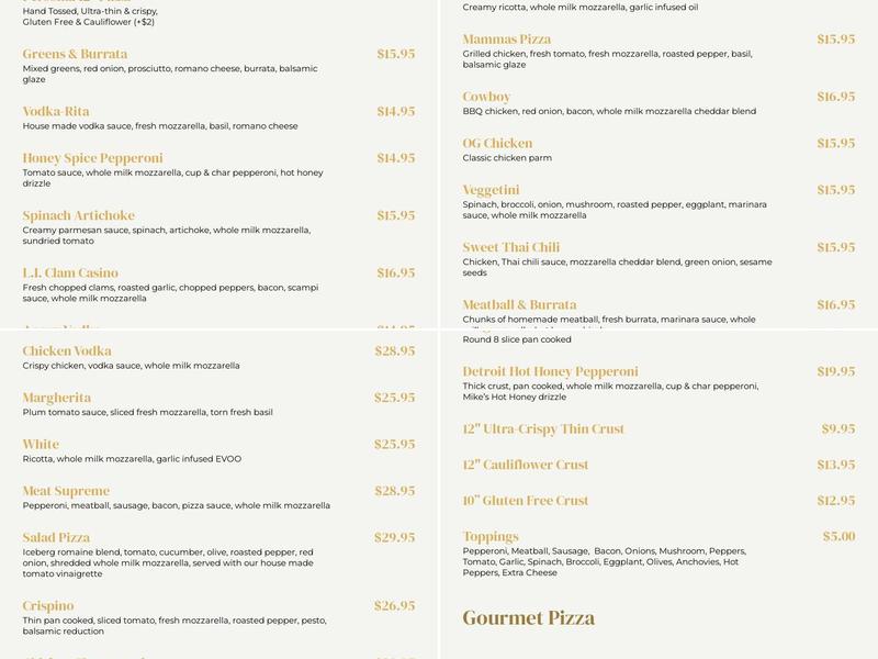 Old Town Pizza Menu