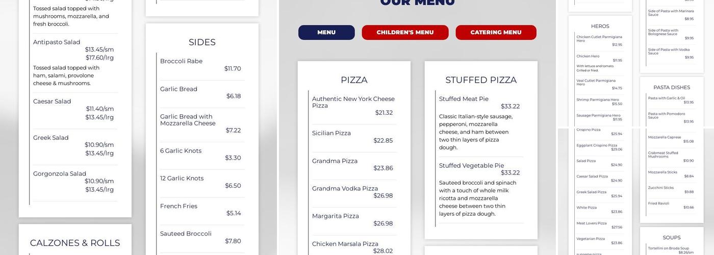 Bella Maria Menu