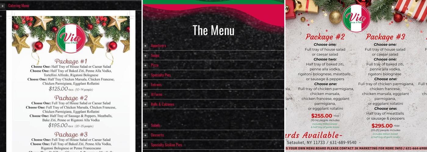Via Pizza Menu