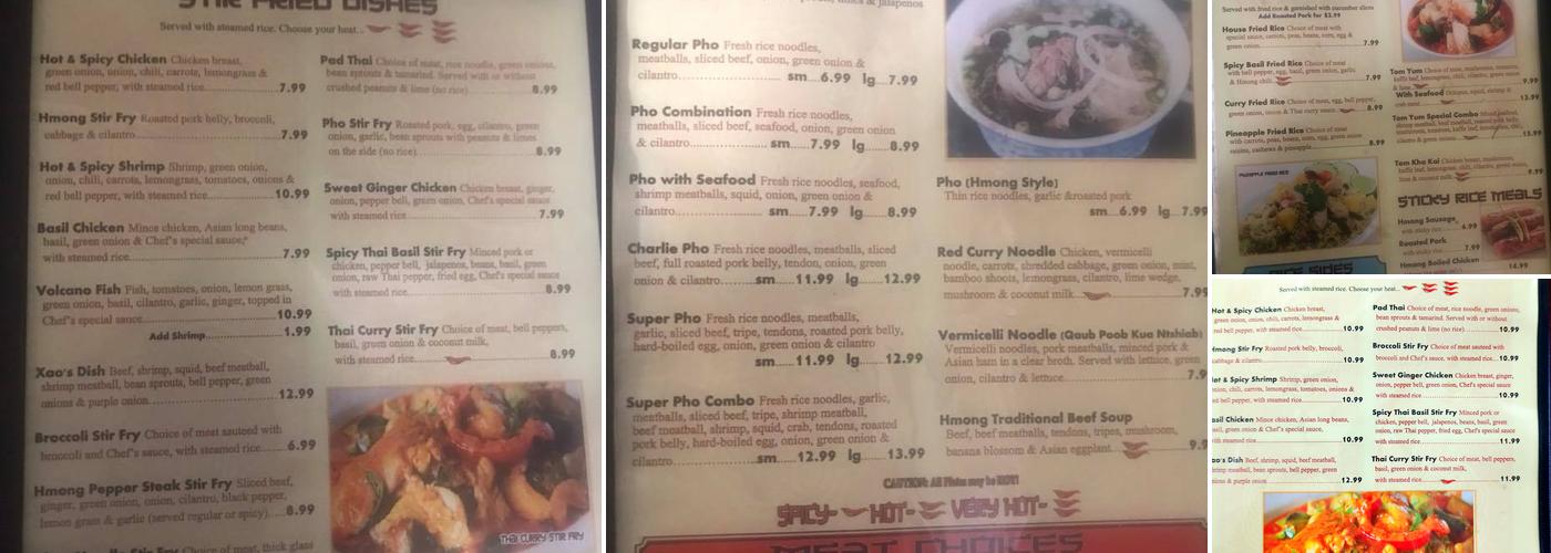 Hmong Eggroll Menu