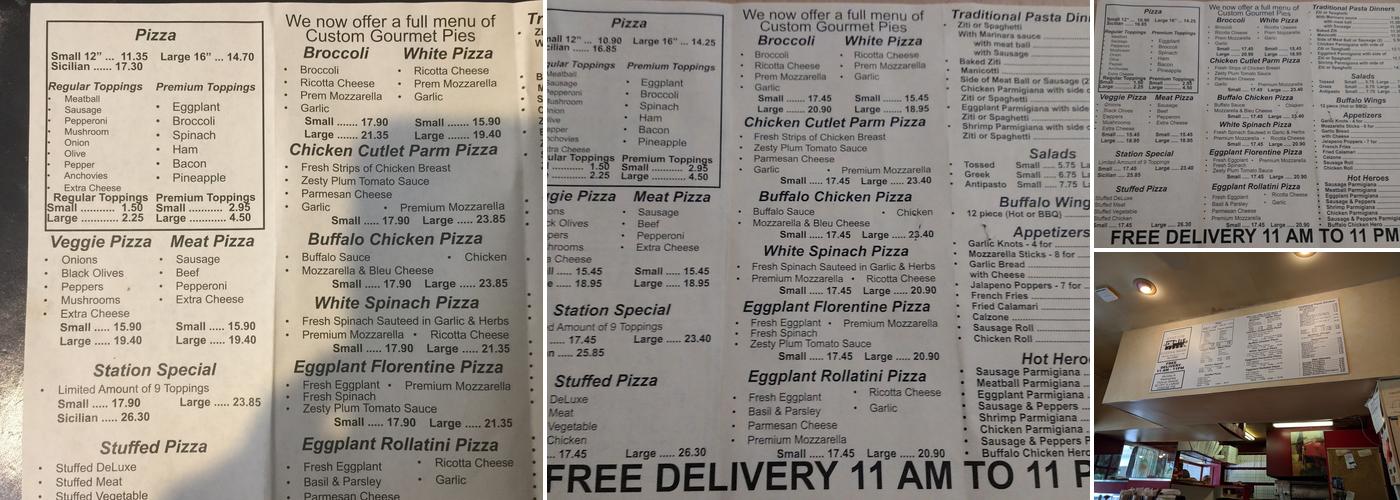Station Pizza & Brew Menu