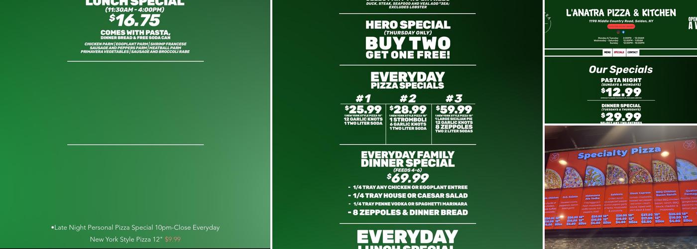 L'anatra Pizza and Kitchen Menu