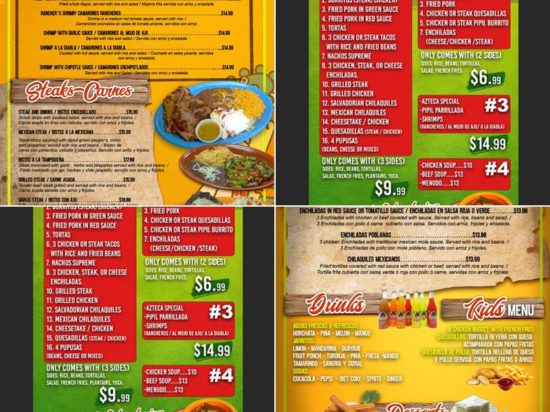 El Pipil Restaurant Menu