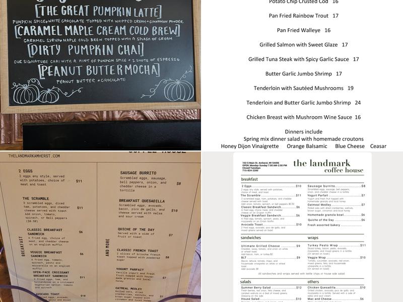 The Landmark Menu